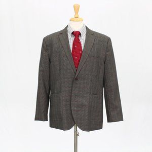 Tommy Hilfiger 44R Brown Check 2-Button Sport Coat Blazer Jacket O850